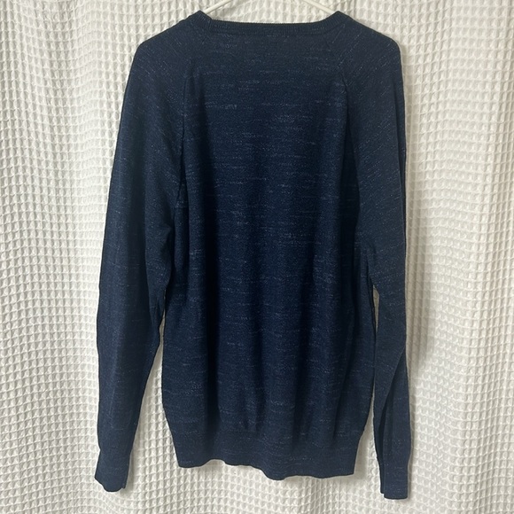 J. Crew Mens XL Navy Blue Cotton Long Sleeve Pullover Crewneck Sweater - Picture 4 of 5